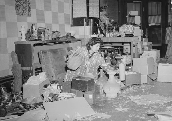 Japanese woman closing business