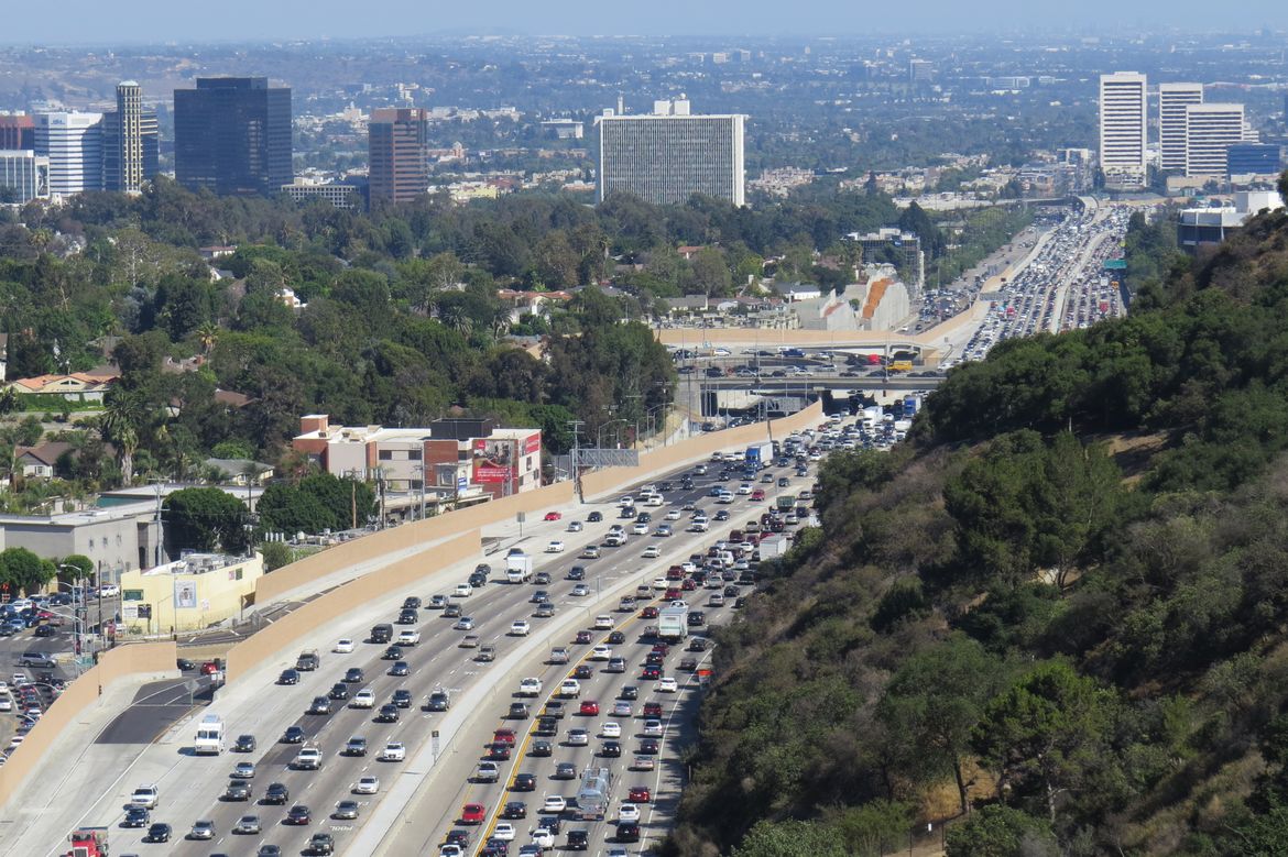 Traffic on the 405 freeway