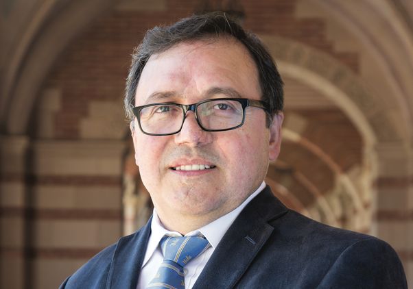 Miguel García-Garibay in the Royce Hall portico