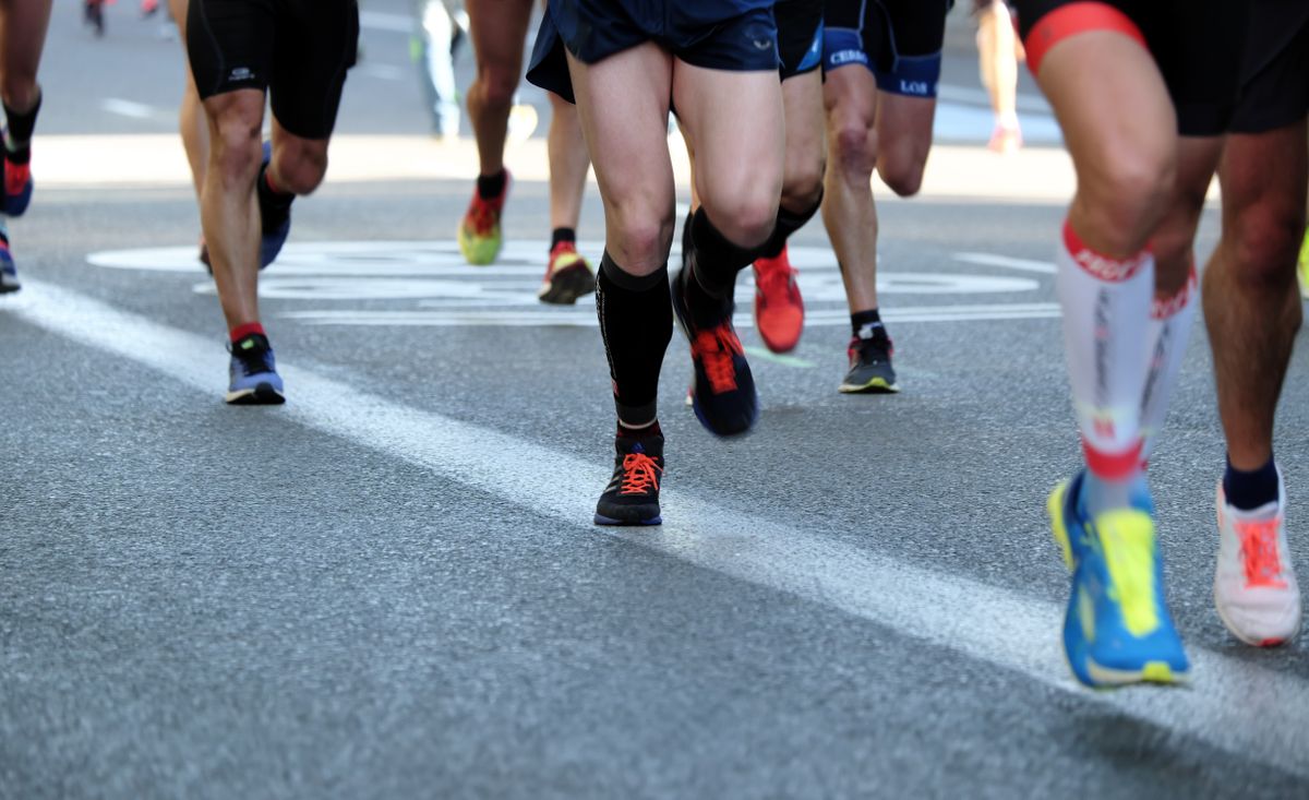 feet running on pavement