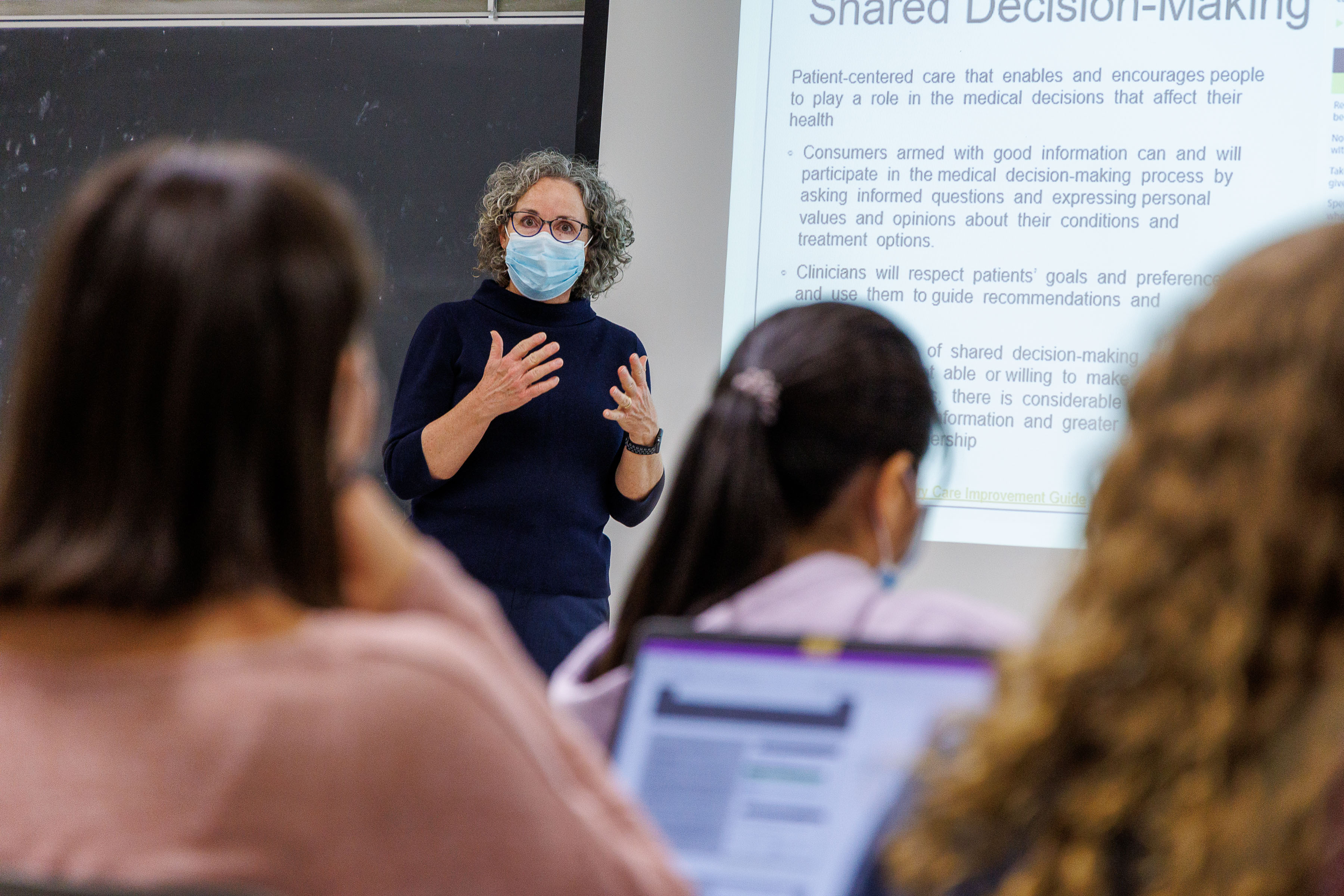 Lauren Clark lecturing to her class.