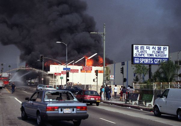 Olympic Boulevard fire