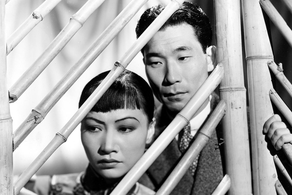 Black-and-white still of actors Anna May Wong and Philip Ahn from the 1937 film “Daughter of Shanghai.”