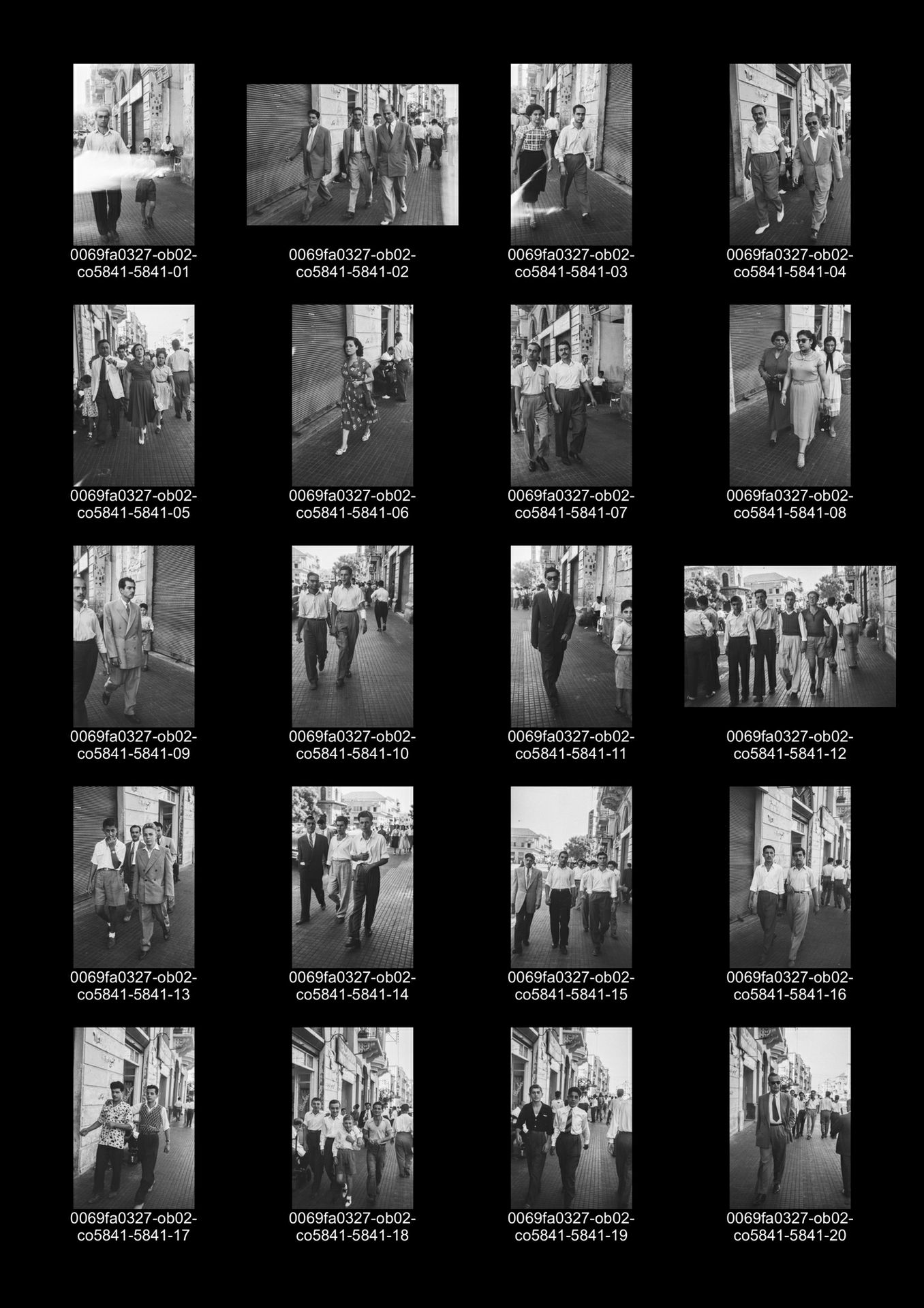 Candid black and white street portraits of people walking