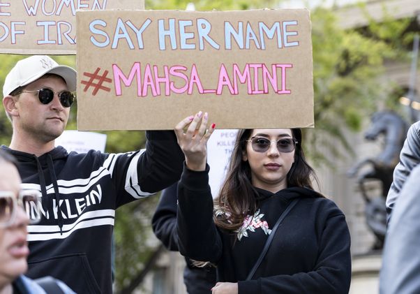 Demonstrators in Australia in support of the Iran protests
