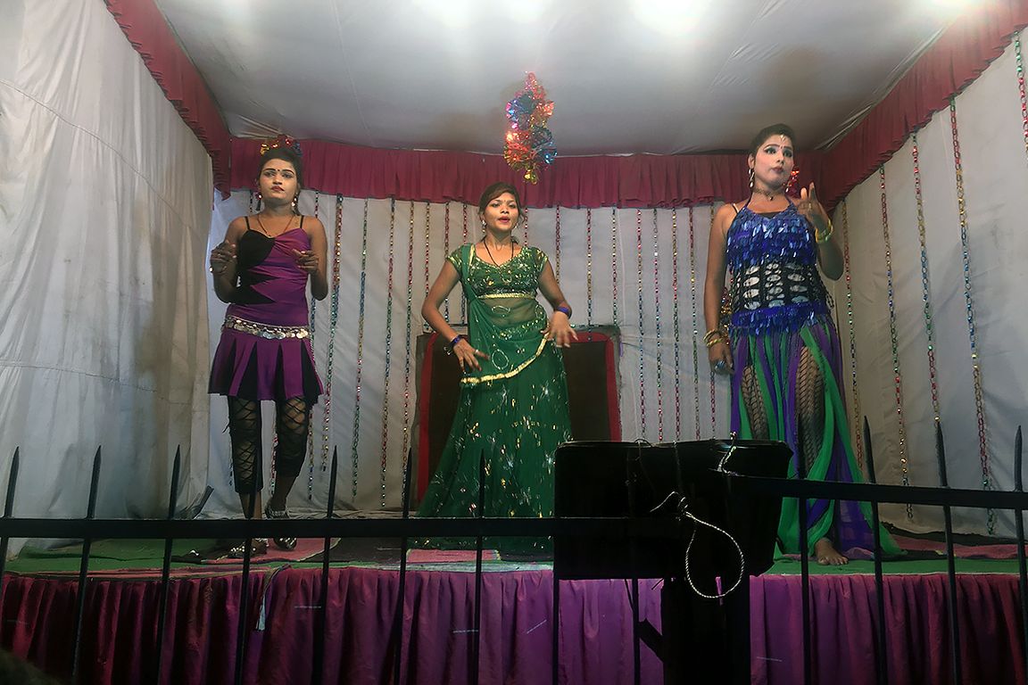 Dancers at a dewa mela in India