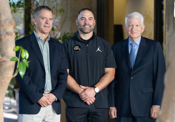 Chancellor Block, Tony DeFrancesco and Bryce McDonald at Nov. 9 campus luncheon honoring veterans