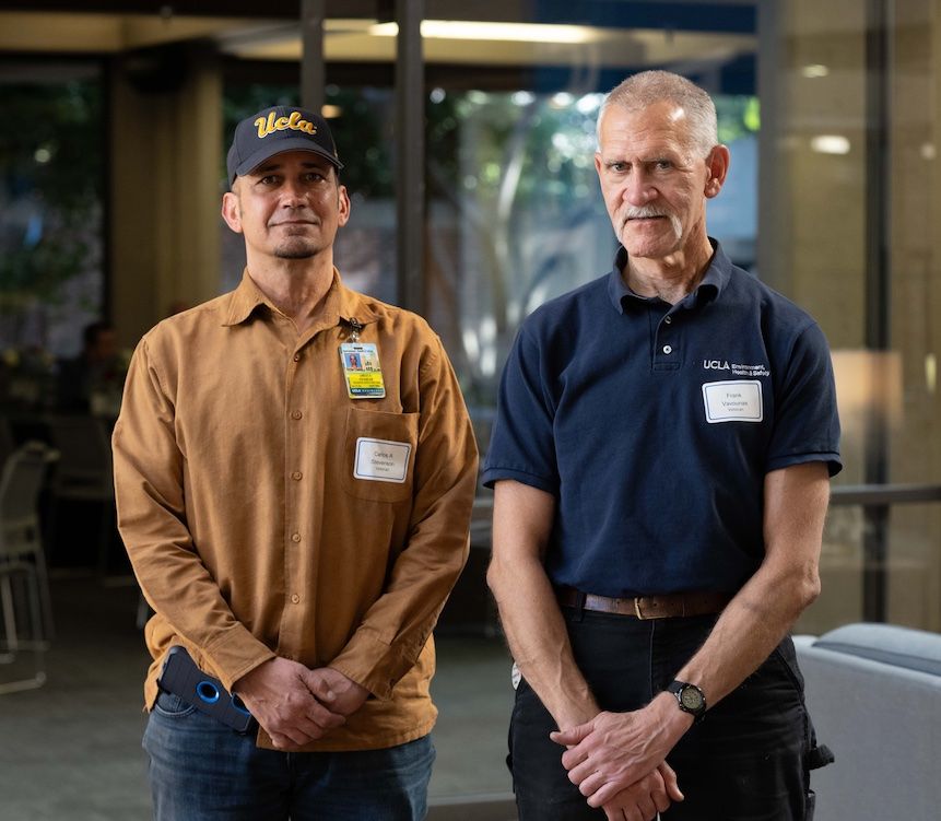 Two UCLA staff member veterans at UCLA luncheon honoring military service members