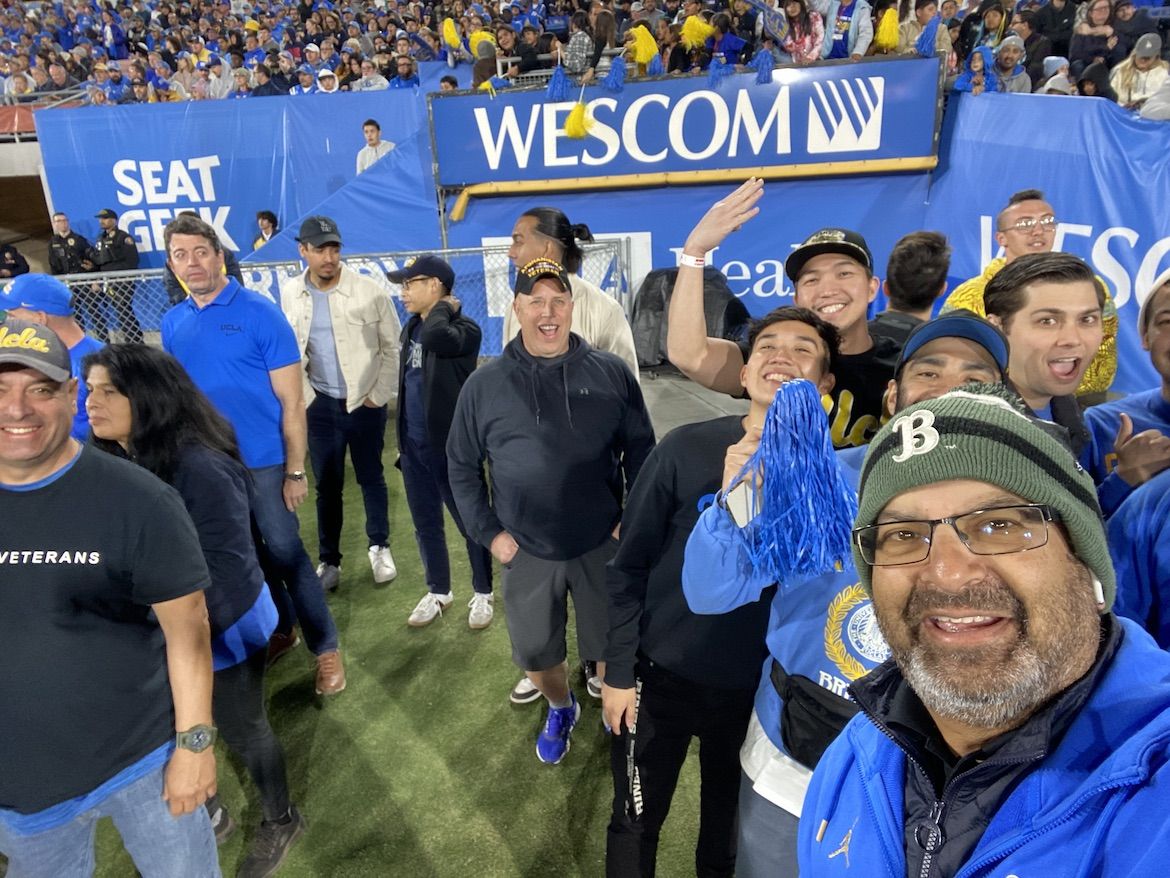 UCLA veterans at the Rose Bowl following tailgate event