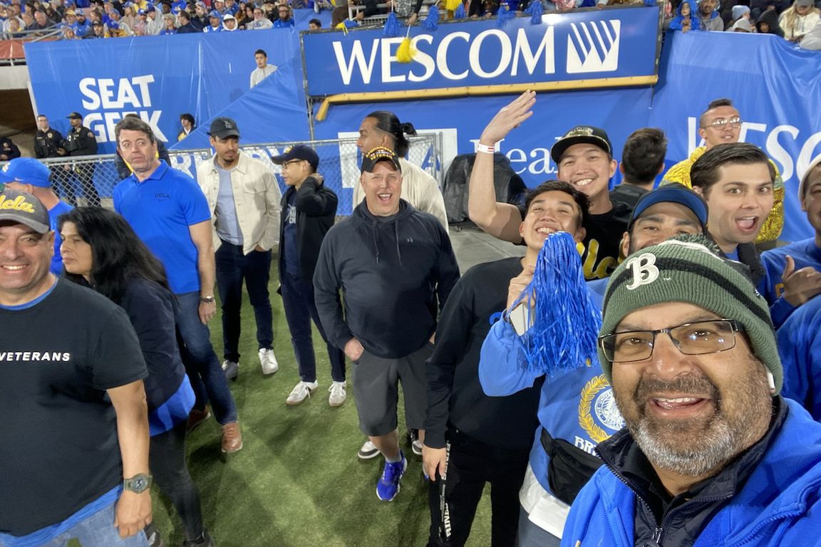 UCLA veterans at the Rose Bowl following tailgate event