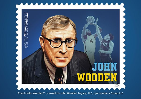 U.S. Postal Service commemorative John Wooden stamp