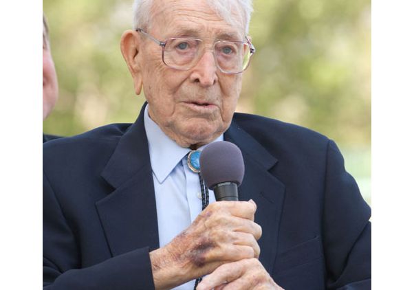 John Wooden at the Los Angeles Memorial Coliseum