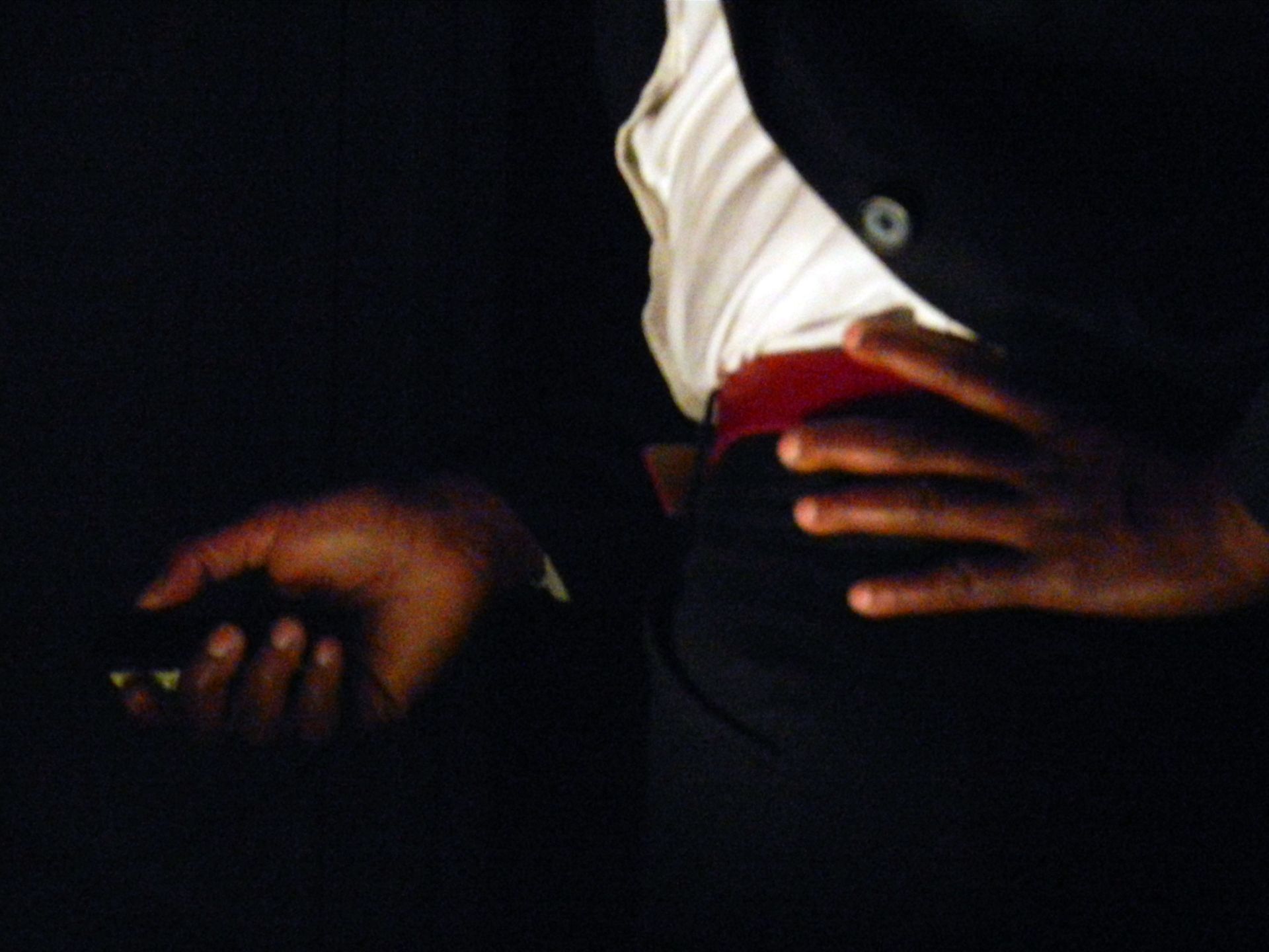 Person with hand on their hip from Cauleen Smith’s sound collage “Black Utopia LP”