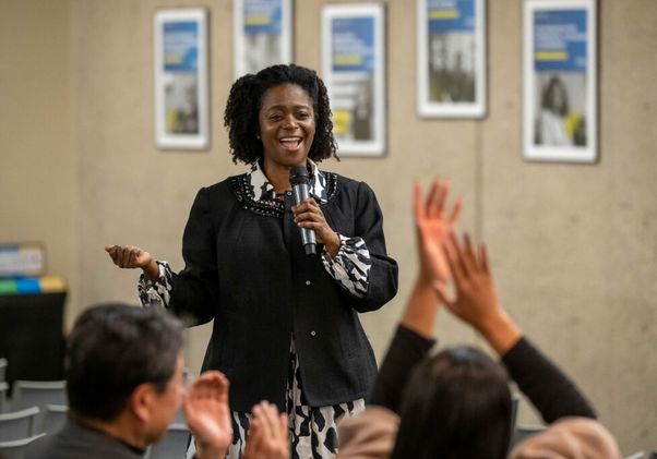 State Sen. Lola Smallwood-Cuevas at UCLA Labor Center event 