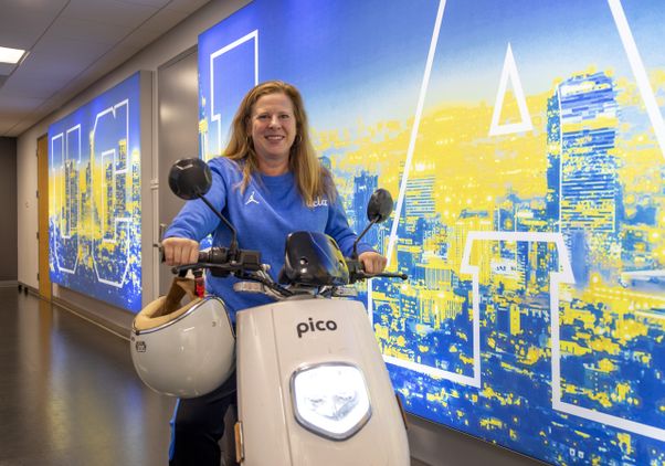 Cori Close on scooter