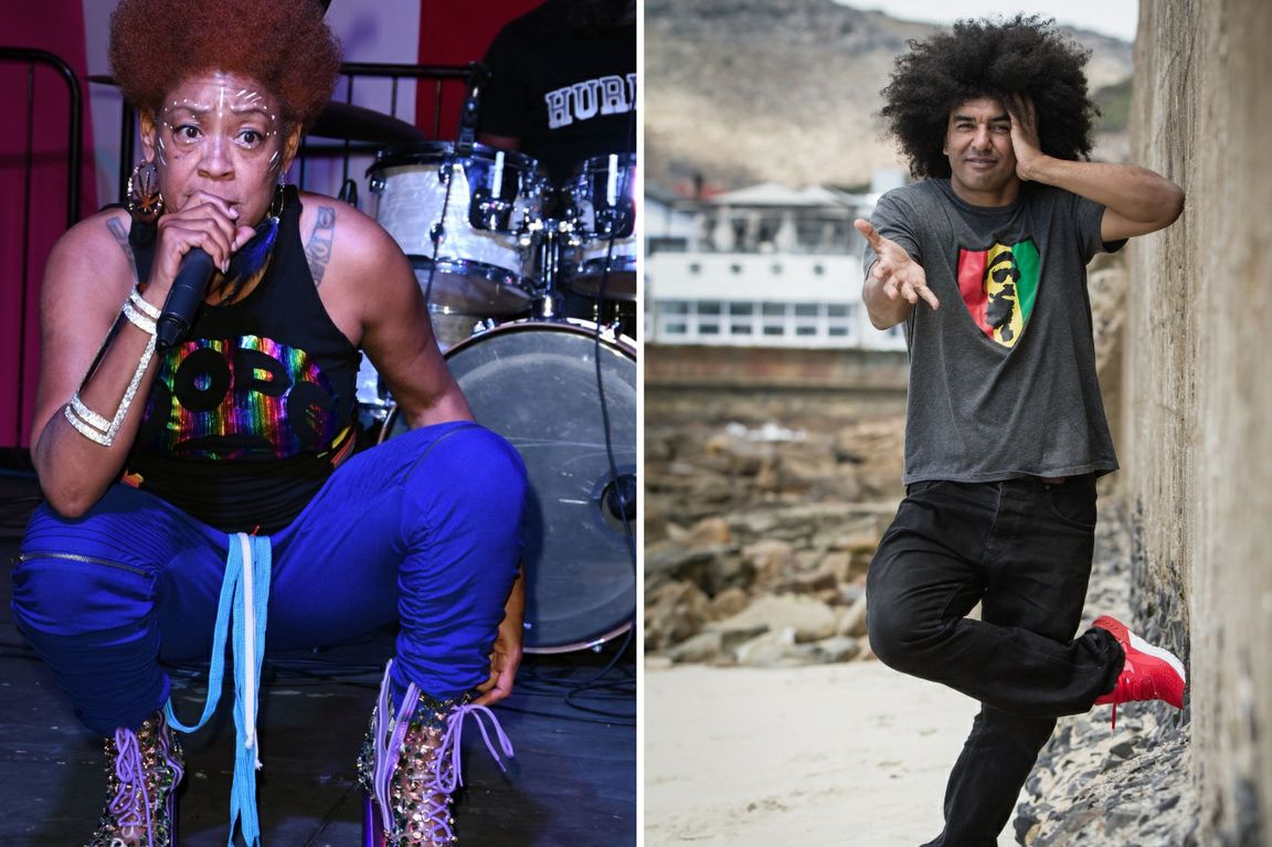 Split-screen photos of Medusa and Emile XY?, the UCLA Hip Hop Initiative’s new artists-in-residence