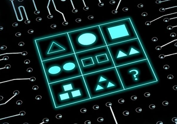 Illustration of a logic problem surrounded by circuitry