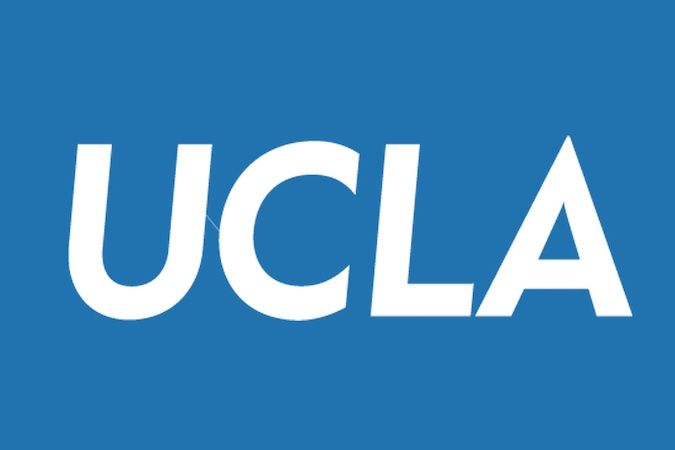 UCLA logo in white text on a blue background.