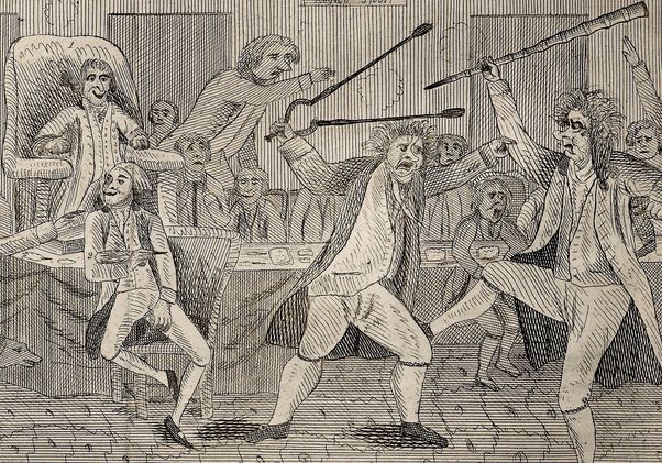 Congressional Pugilists cartoon from the Kahn Collection 