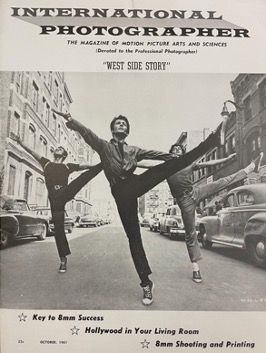 International Photographer magazine cover in black and white showing three dancers