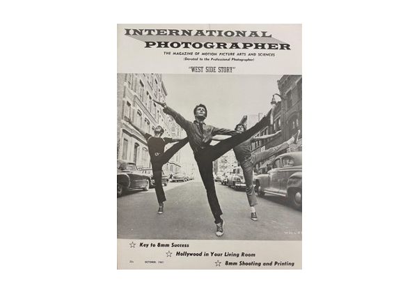 International Photographer magazine cover in black and white showing three dancers