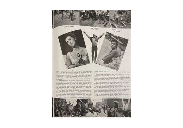 Magazine page showing Natalie Wood, scenes from “West Side Story”