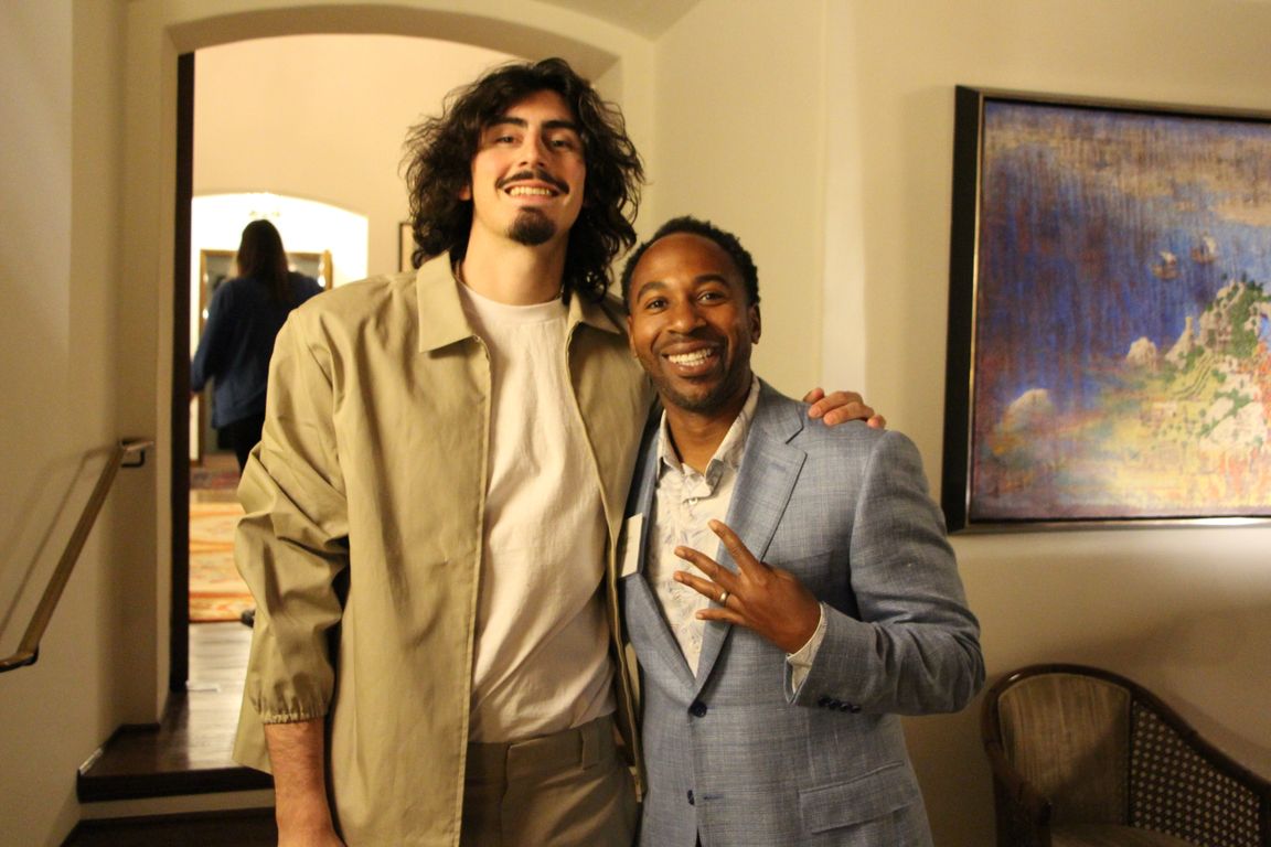 Jaime Jaquez Jr. and Martin Jarmond pose for a photo. 