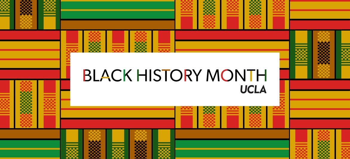 Black History Month UCLA on colorful pattern