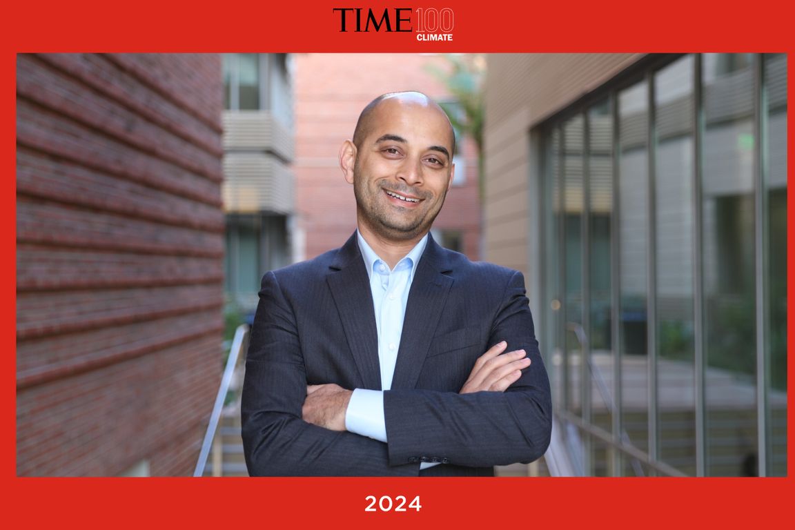 Gaurav Sant portrait with branded TIME100 Climate list border