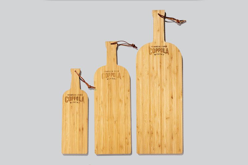Cheese boards in the shape of wine bottles