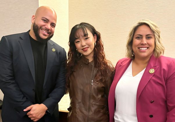 From left: Isaac Bryan, Fiona Lu and Caroline Menjivar 