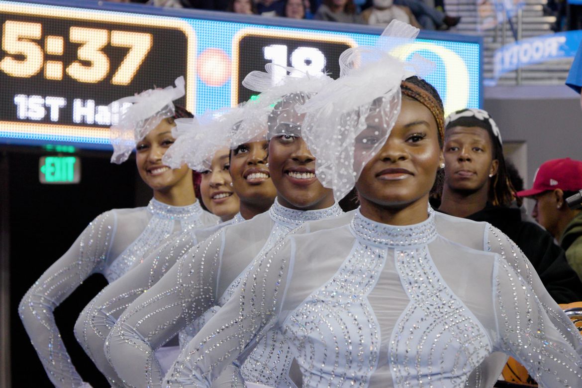 UCLA Bruinettes stand in formation