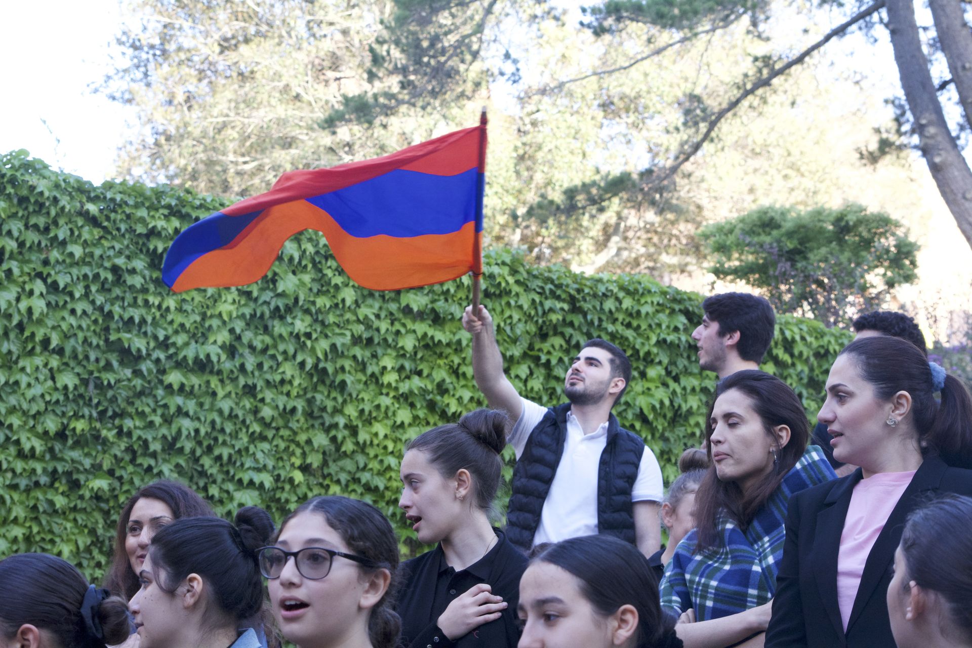 Arshak Ter-Hovhannisyan with Armenian flag