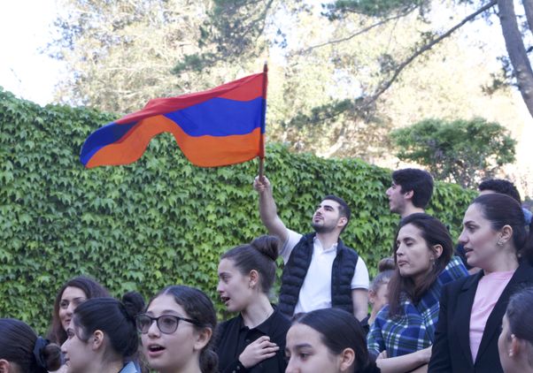 Arshak Ter-Hovhannisyan with Armenian flag
