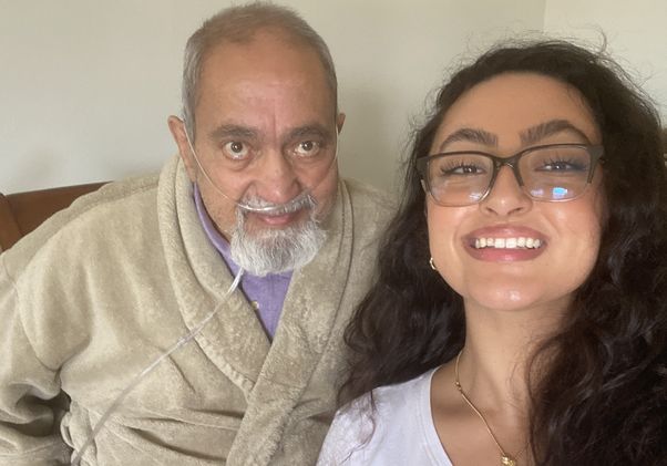 Youstina Labib selfie with dad