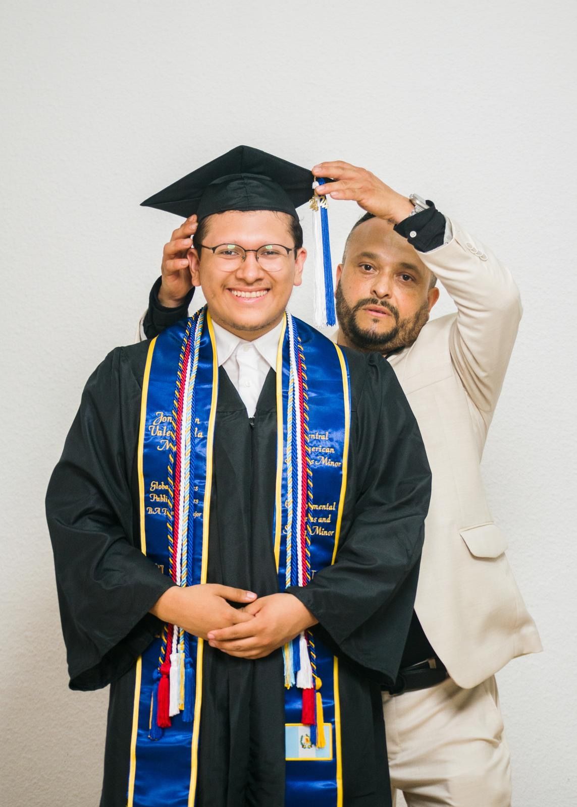Jonathan Valenzuela Mejía (left) and his father, Edgar