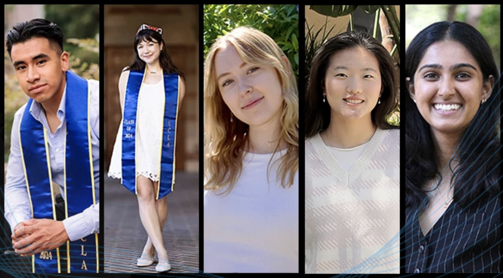 Student collage, from left: Alban Martinez, Zibaa Adil, Brennan McConnel-Griner, Melodie Ahn and Avanthika Panchapakesa