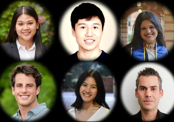 Photo collage featuring six Bruins selected for the 2024-25 Fulbright U.S. Program