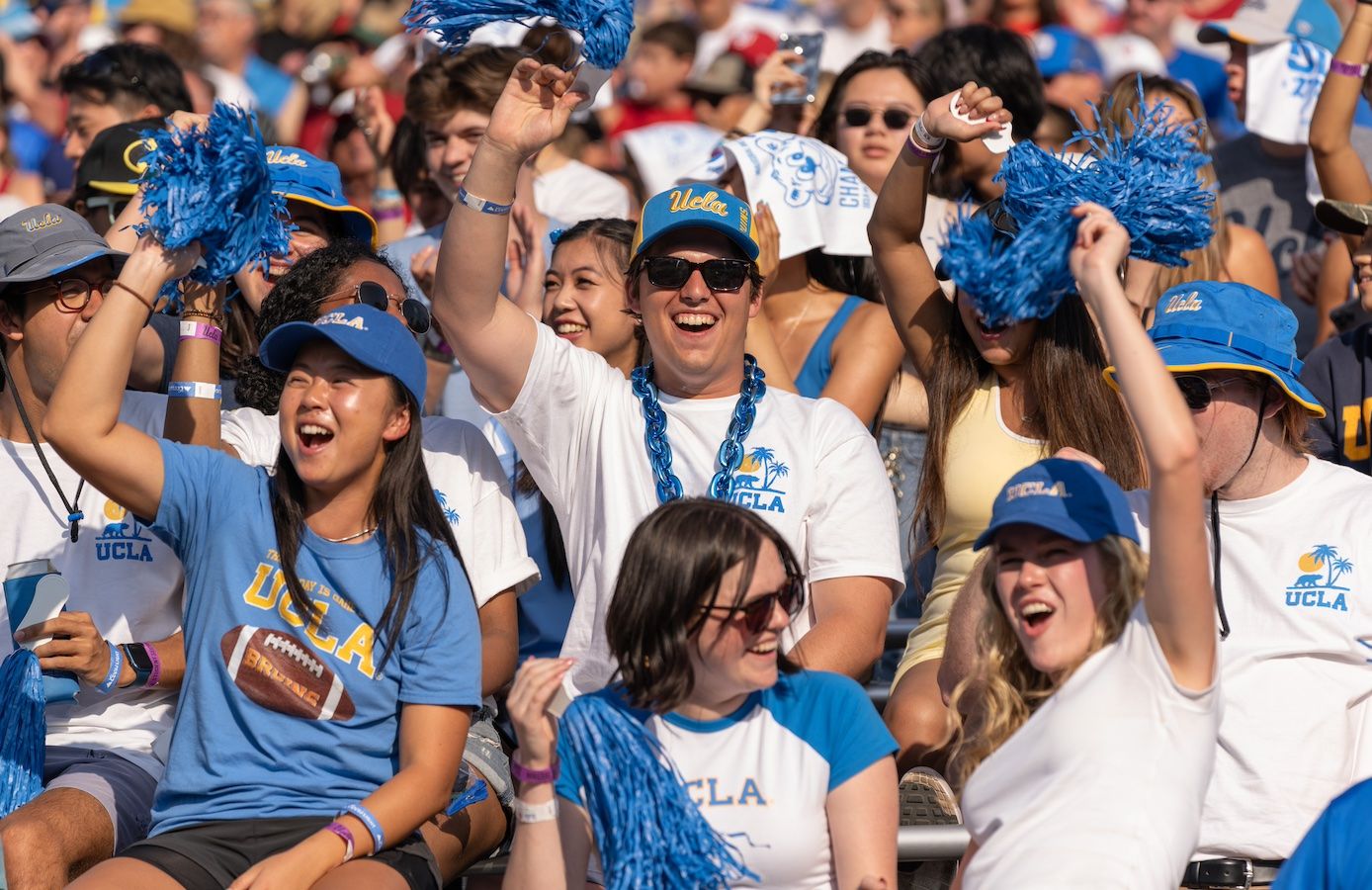 Fans in the crowd at UCLA's Sept. 14, 2024, game against Indiana