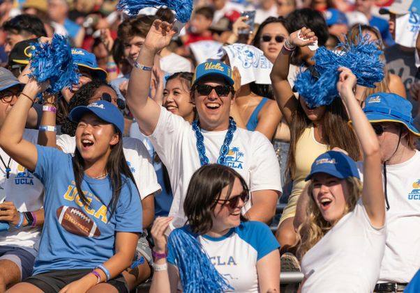 Fans in the crowd at UCLA's Sept. 14, 2024, game against Indiana