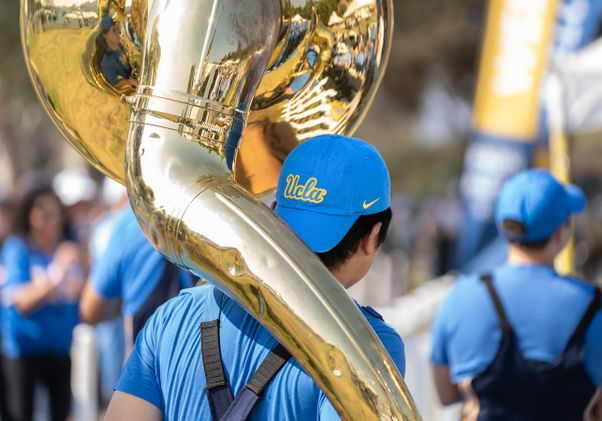 Tuba player from back