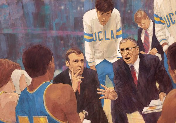 John Wooden and the 1975 basketball team