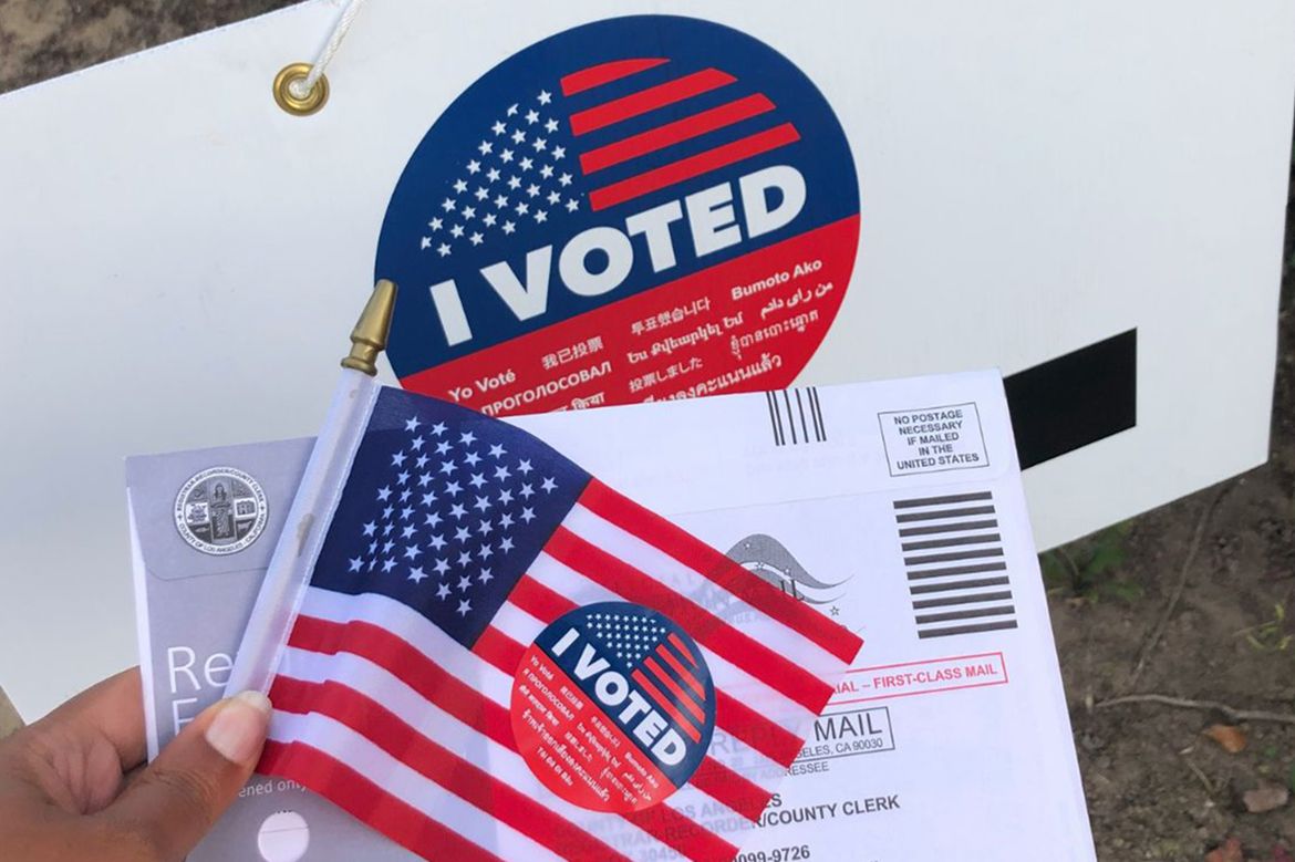 Ballot and flag