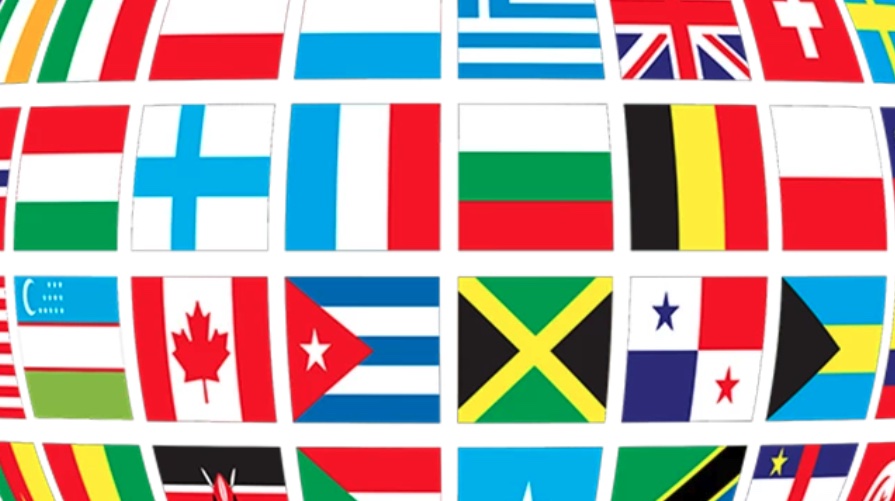 Image with flags of roughly 16 countries