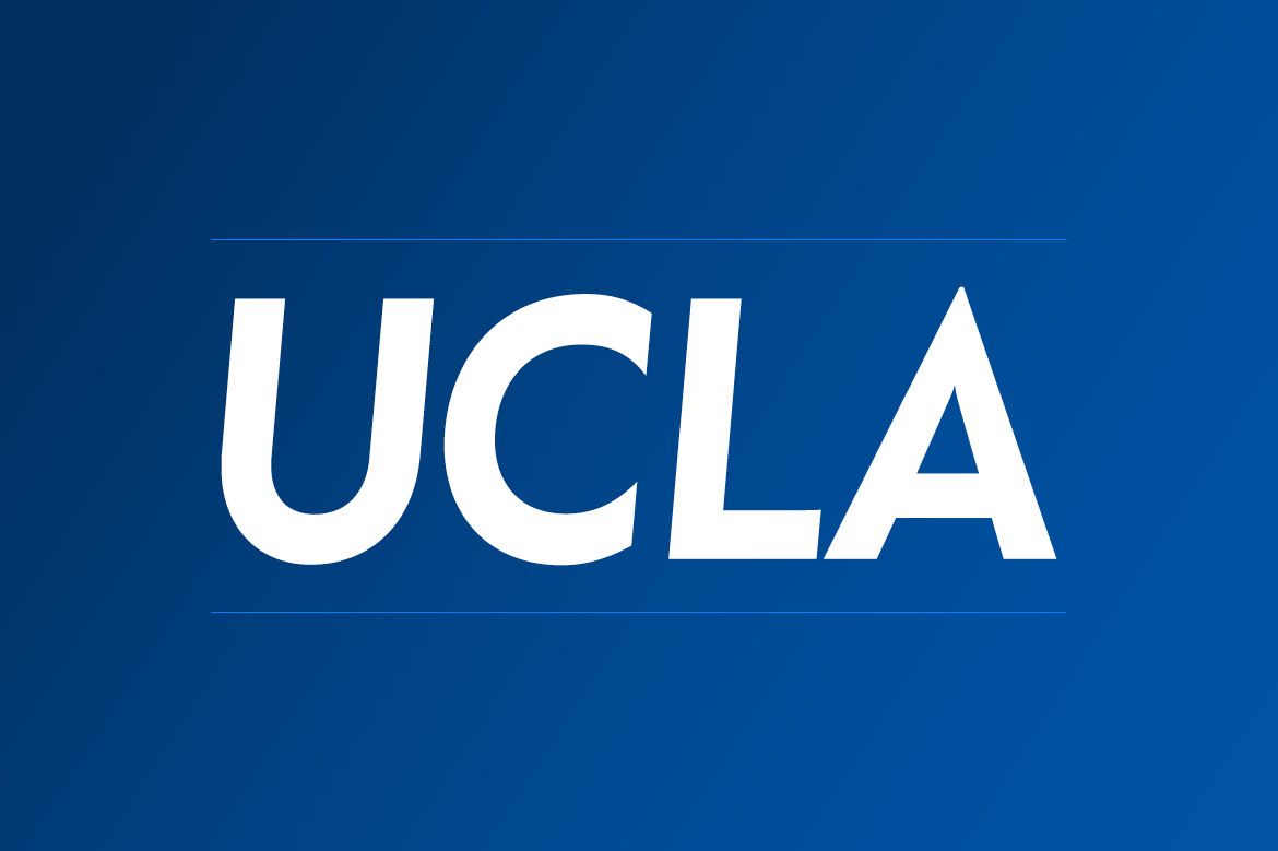 UCLA logo — white bold lettering on a blue gradient background.
