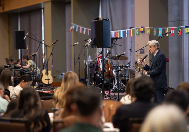 UCLA Chancellor Julio Frenk gives remarks at the opening ceremony for the Latinx Success Center