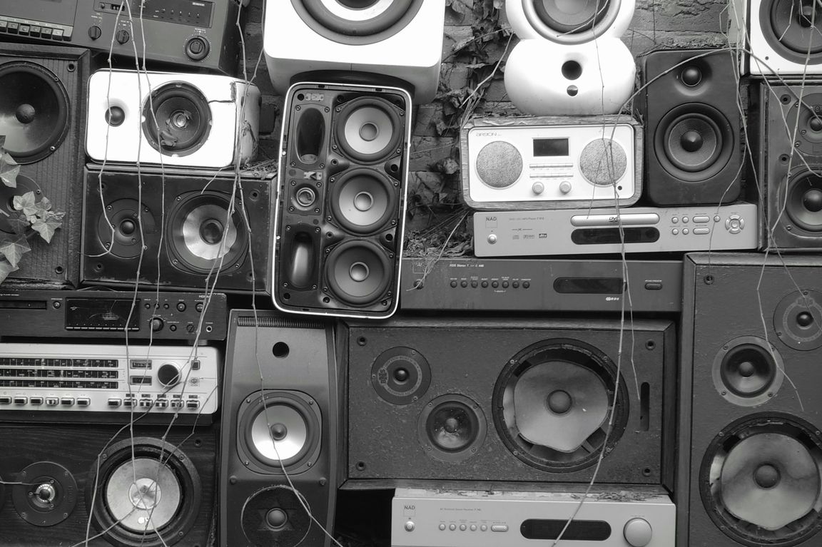 wall of speakers
