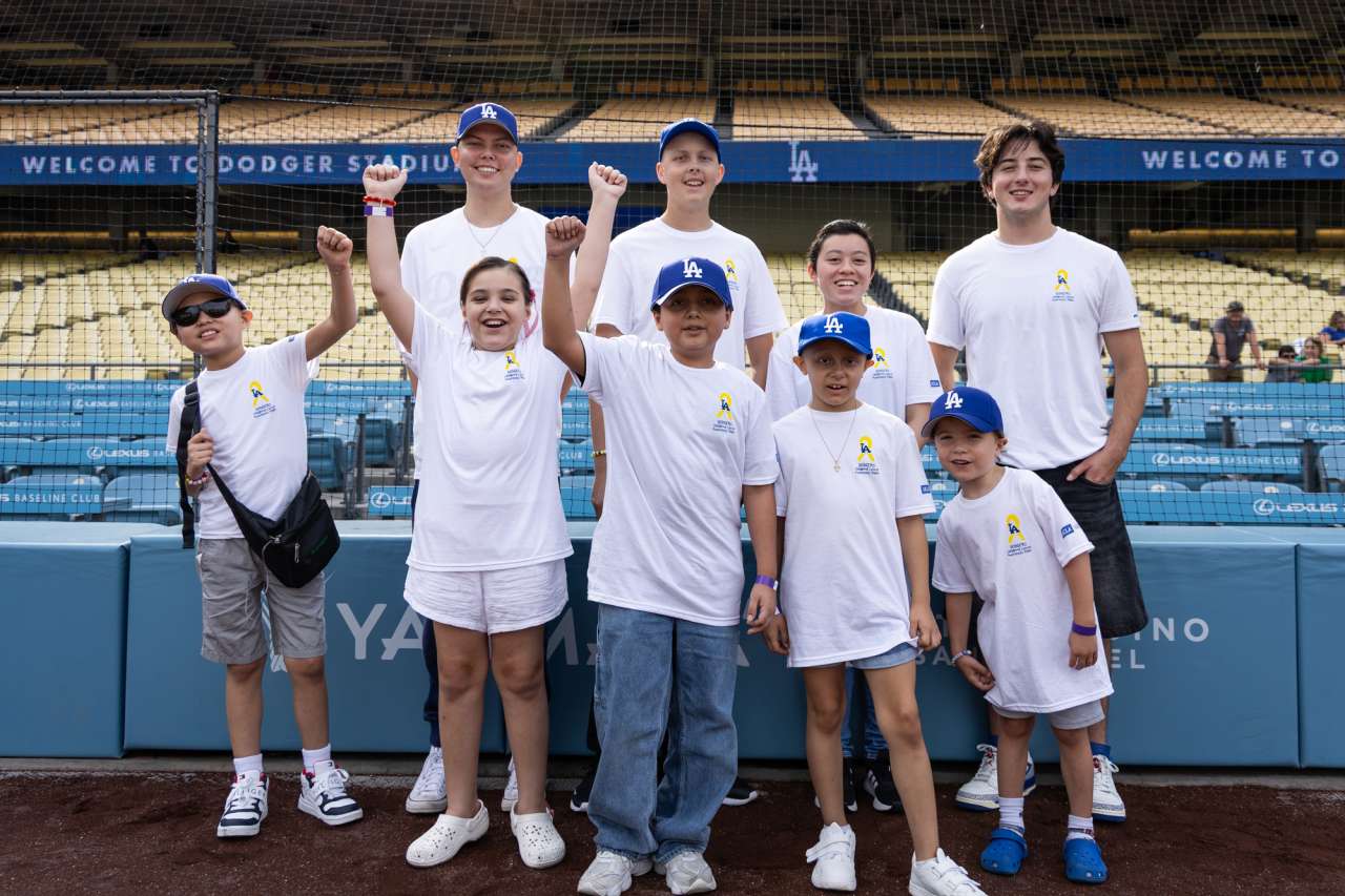 The Dodgers honored pediatric cancer patients and survivors during Major League Baseball's Childhood Cancer Awareness Night