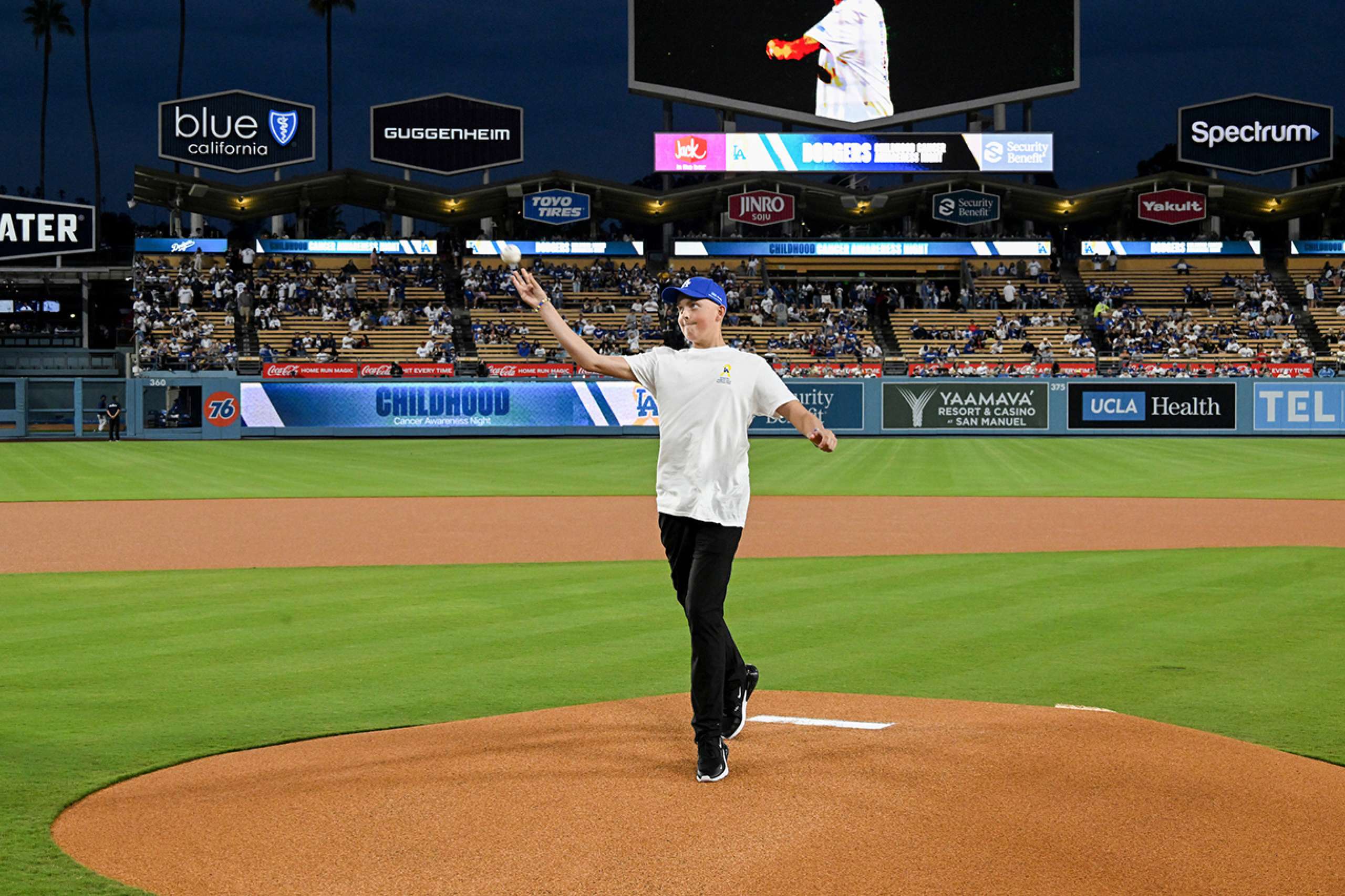 Johnny Brande underwent blood and platelet transfusions just a day before throwing out the first pitch.