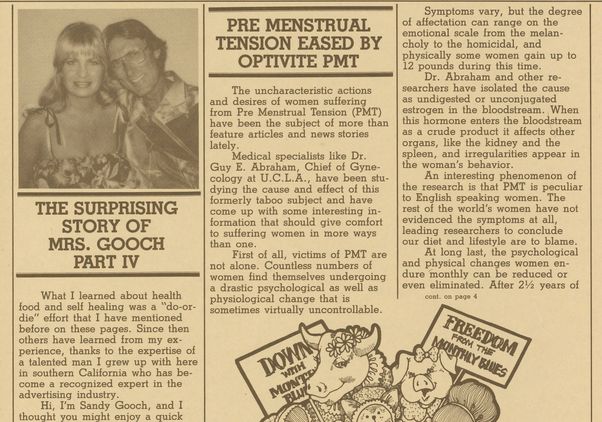 First page of the Mrs. Gooch’s Natural Food Store's Gazette featuring a story about founder Sandy Gooch